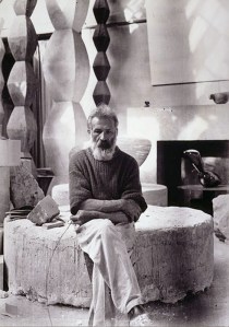 Constantin Brancusi in his studio in 1934