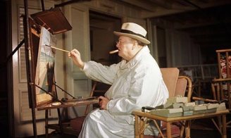 Churchill-painting-at-the-Easel